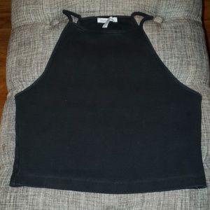 Ribbed Black Crop Top